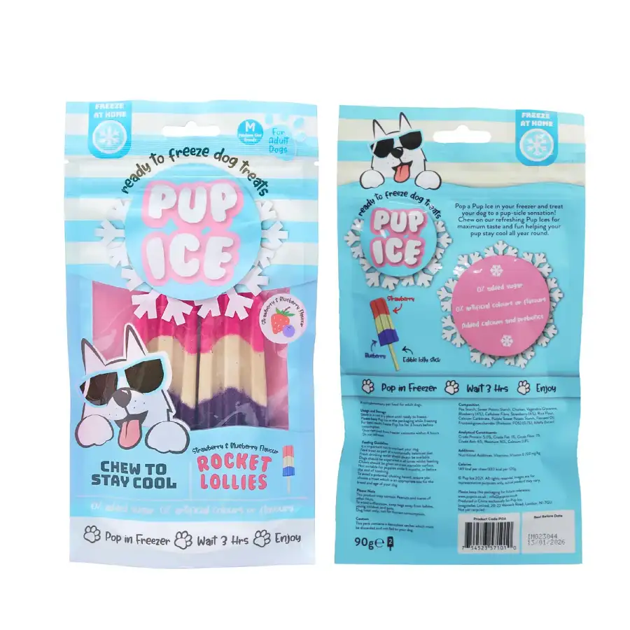 Pup Ice Rocket Lollies - Blueberry & Strawberry 2Pk