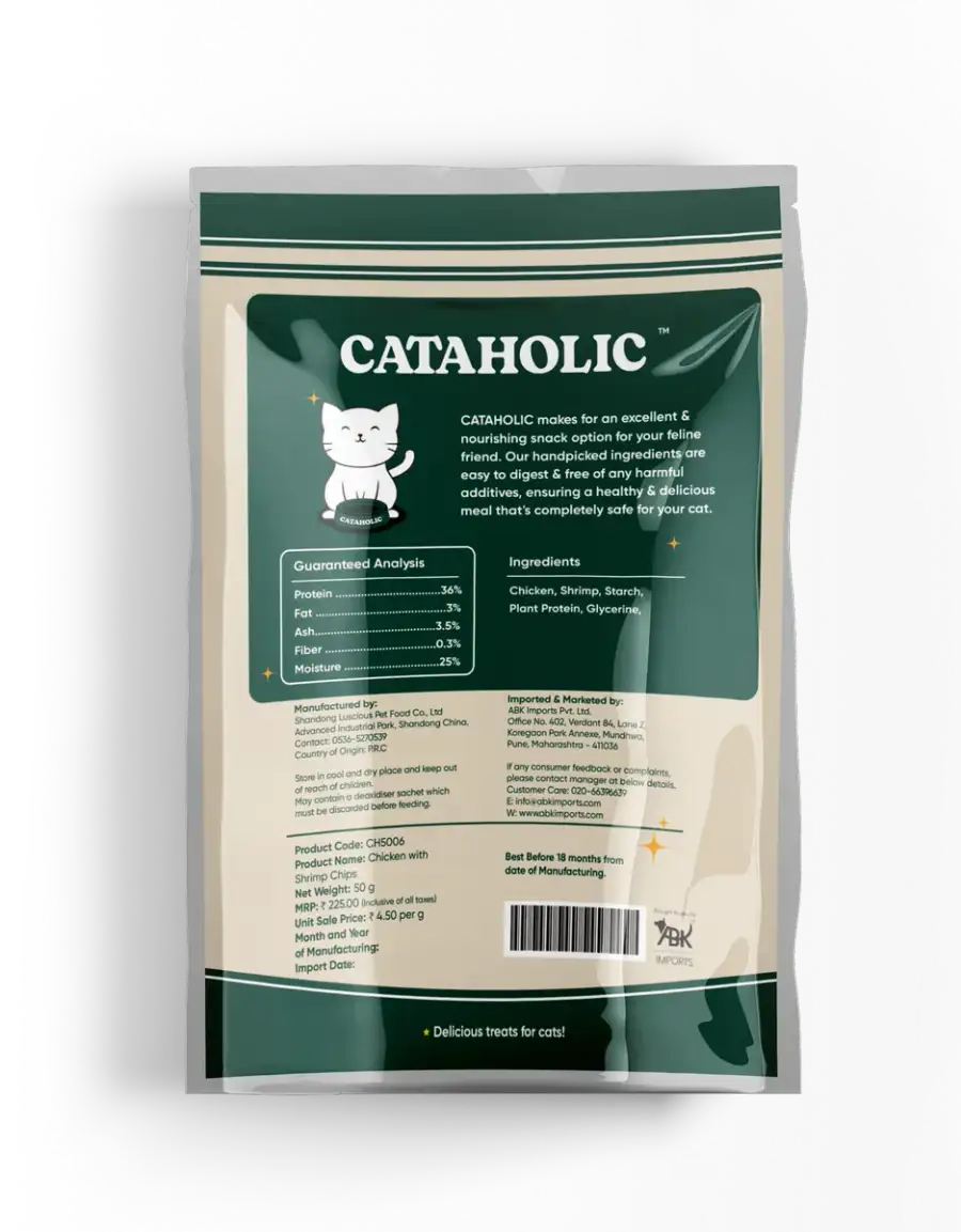 Cataholic Chicken with Shrimp Chips - 50g Crunchy Cat Treats