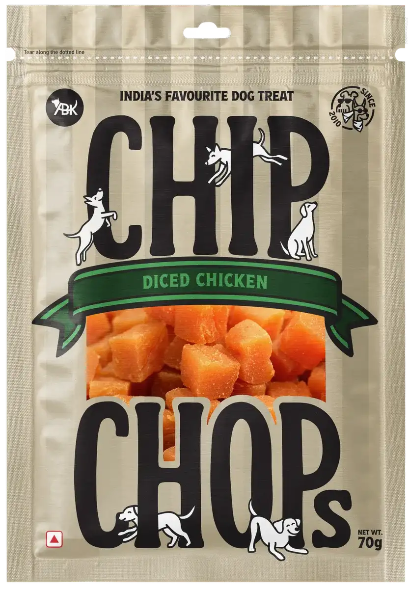 Chip Chops Diced Chicken Treats - High Protein Reward for Dogs, 70g