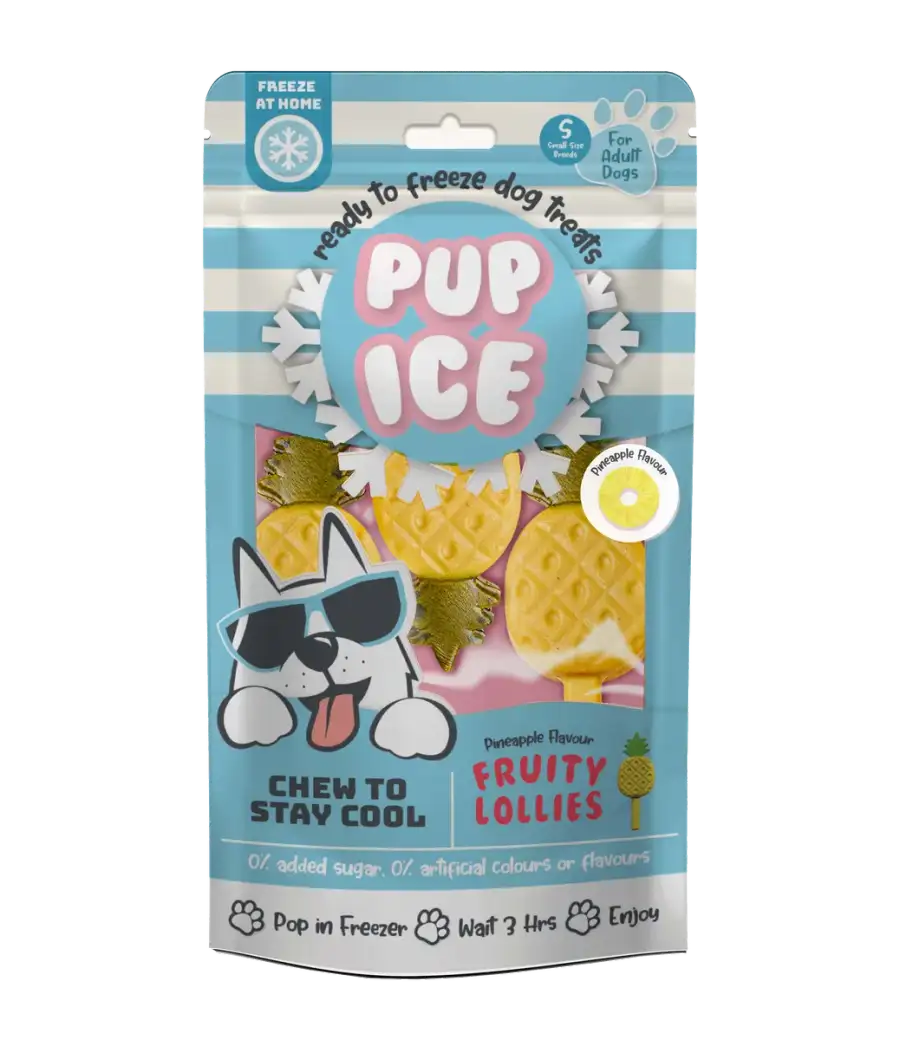 Pup Ice Fruity Lollies - Pineapple 3Pk - Refreshing Summer Treat